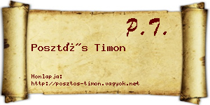 Posztós Timon névjegykártya